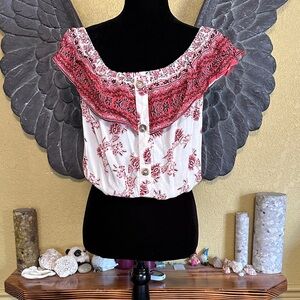 SWS Floral Off-Shoulder Crop Top